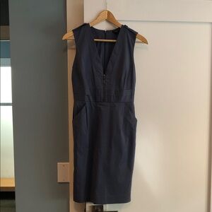 Ann Taylor Deep Blue V-Neck Mini Dress